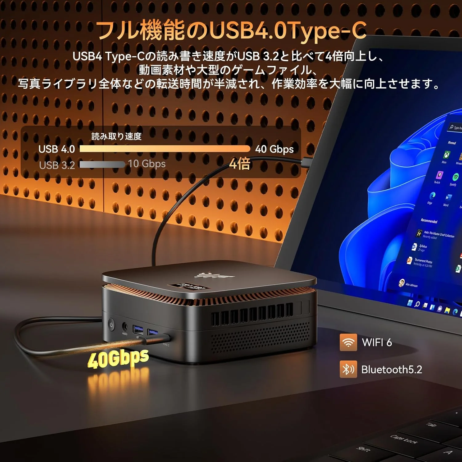 NiPoGi AMD Ryzen 9 8945HS Mini PC 96GB DDR5 4TB SSD WiFi 7 - Image 5