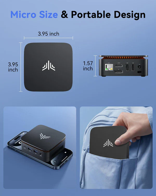 NiPoGi  Essenx  Series AK1 PLUS Mini PC Intel Alder Lake N95 (up to 3.4 GHz) 16GB DDR4 512GB SSD - Image 8