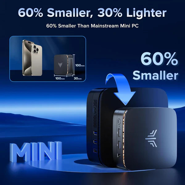 NiPoGi E1 Intel Alder Lake N97 Mini PC 16GB DDR4 1024GB SSD - Image 5