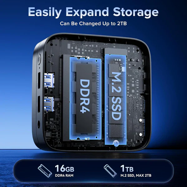 NiPoGi E1 Intel Alder Lake N97 Mini PC 16GB DDR4 1024GB SSD - Image 6