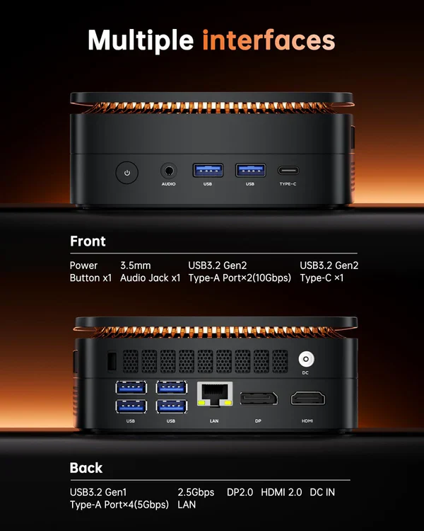 NiPoGi Hyper H1 AMD Ryzen 7 6800H Mini PC 16GB DDR5 1024GB NVMe - Image 8
