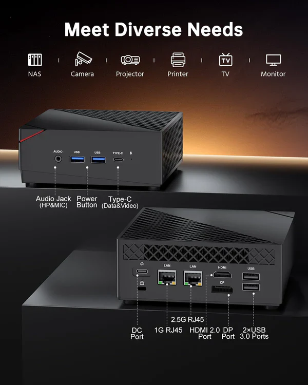 NiPoGi Pinova Pro AMD Ryzen 7 5825U Mini PC Win11 Pro - Image 8